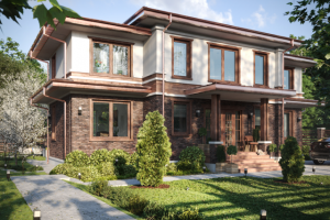 Визуализация дома в стиле Райта