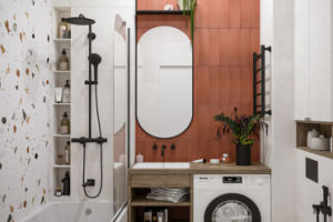 Проект студии 28 м (ванная) в жк "Светлый мир Жизнь"