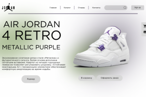 интерфейс выдуманного сайта