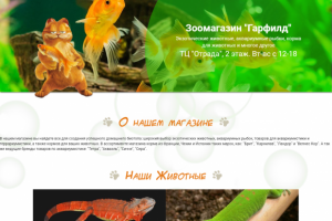 Премиум-сайт - зоомагазин "Гарфилд"