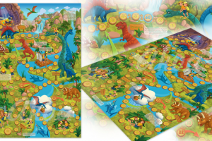 Настольная игра-ходилка с динозаврами