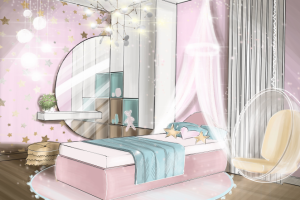 Визуализация детской для девочки