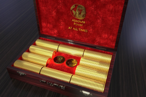 шкатулка с золотыми монетами