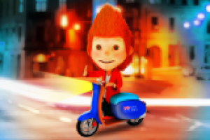 Персонаж Майк на скуторе