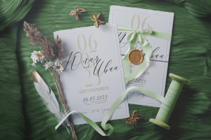 Двухстороннее свадебное приглашение на дизайнерской текстурной б