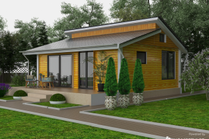Моделирование и визуализация одноэтажного домика.