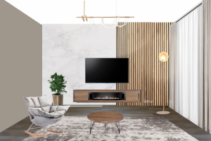 Гостиная в современном стиле с элементами лофт