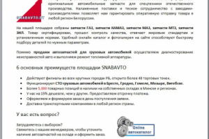 Сео-оптимизированный текст о SNABAVTO