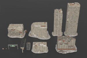 Комплекс разрушенных домов