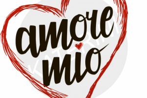 Леттеринг в векторе Amore mio