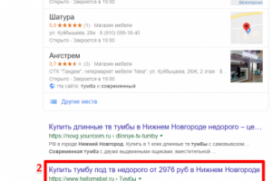 Нижний Новгород - Топ 3 Google - Современные тумбы