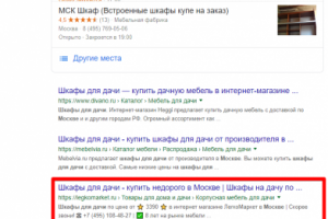 Москва - Топ 3 Google - Шкаф для дачи