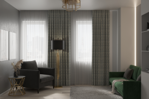 Комната в современном стиле с элементами ар-деко