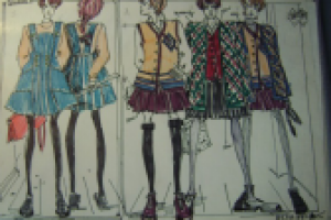 Эскизы одежды для школьников, кроеный трикотаж, рисунок от руки.