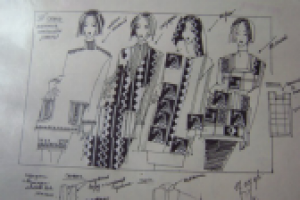 Рабочие эскизы женских костюмов, промышленная коллекция "Север",