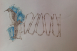 Фрагмент браслета. Белое золото, бриллианты, топазы.