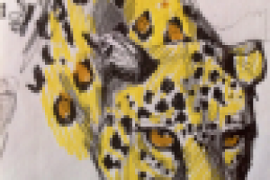 Рабочий эскиз "Леопард". Рисунок от руки.