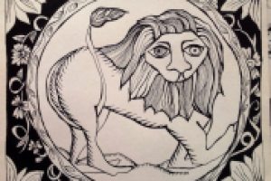 "Лев", иллюстрация,тушь,перо.