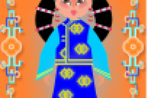 Эскиз (иллюстрация) монгольского детского костюма ( к календарю)