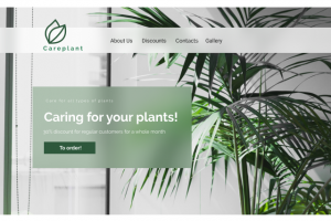 Лендинг для компании по уходу за растениями