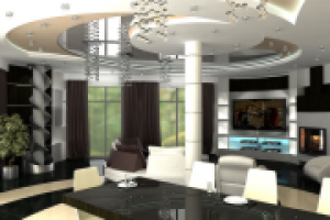 Дизайн интерьера зала в частном доме в Севастополе