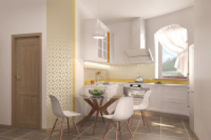 Визуализация кухни-гостиной