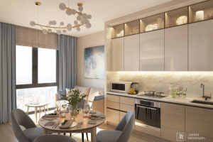 Дизайн кухни-гостиной в квартире