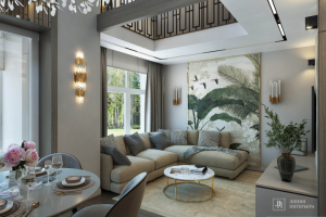 Гостиная в двухуровневой квартире