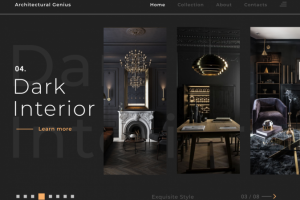 Дизайн страницы сайта архитектурного бюро.