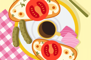 Флэт иллюстрация "Воскресный завтрак"