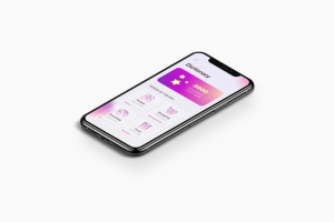 Mockup моб. приложение в стиле глассморфизм (стекломорфизм)