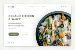 Дизайн главной страницы сайта доставки готовой еду