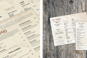 Меню для лондонского филиала Vietcafe (Вьеткафе)