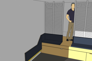 Выдвижная кровать-подиум-гардероб