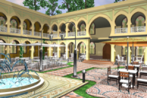 Дворик восточного кафе