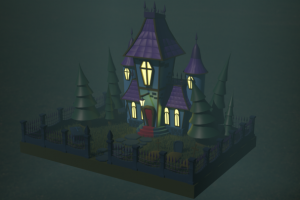 Vampire House in the fog