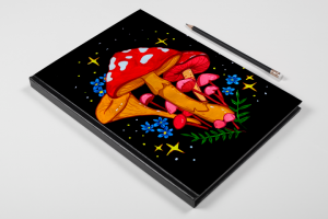 Обложка для ежедневника с грибами