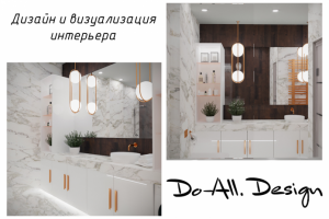 Дизайн и визуализация ванной комнаты для девушки