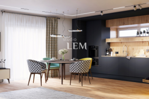 Комбинированный загородный одноэтажный дом (клинкер, бревно).