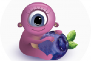 Персонаж для детских витаминов с черникой