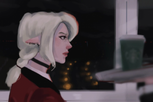 Арт персонажа с фоном