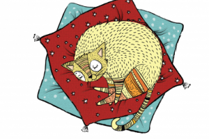 2d Персонаж кот на подушках