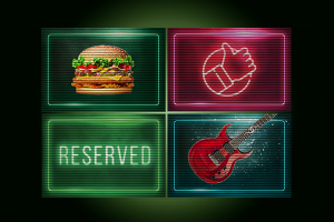 Дизайн для бара в стиле нео-нуар/retro wave