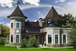 Домик с башенками