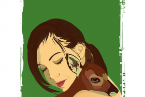 Девочка и олененок