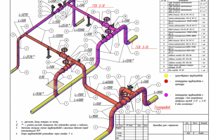 Монтажная схема прокладки трубопроводов