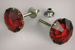 Золотые серьги с камнями