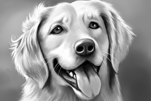 Черно-белый портрет собаки