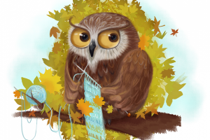 Старушка сова-рукодельница