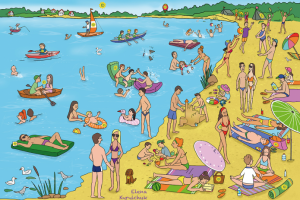 Лето, пляж, отдых - иллюстрация для корпоративного календаря